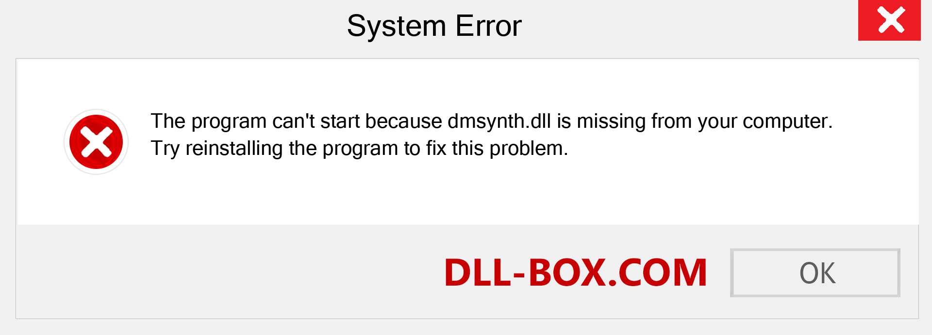  dmsynth.dll file is missing?. Download for Windows 7, 8, 10 - Fix  dmsynth dll Missing Error on Windows, photos, images