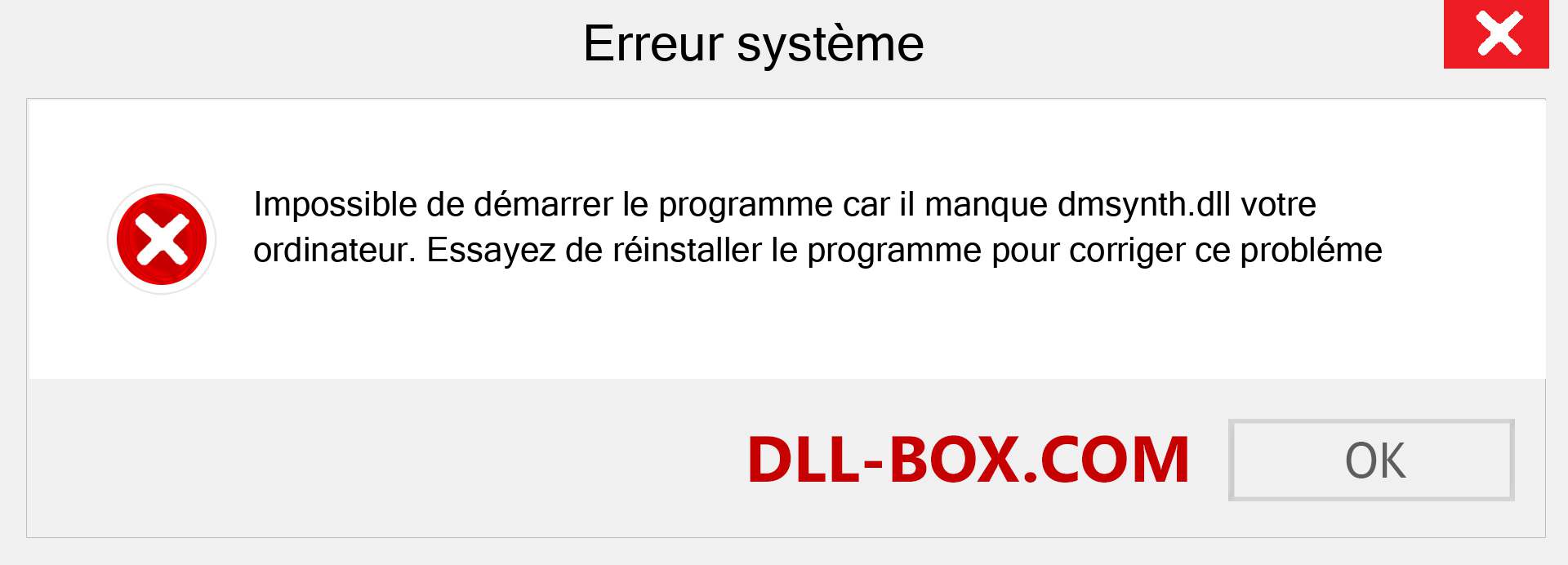 Le fichier dmsynth.dll est manquant ?. Télécharger pour Windows 7, 8, 10 - Correction de l'erreur manquante dmsynth dll sur Windows, photos, images